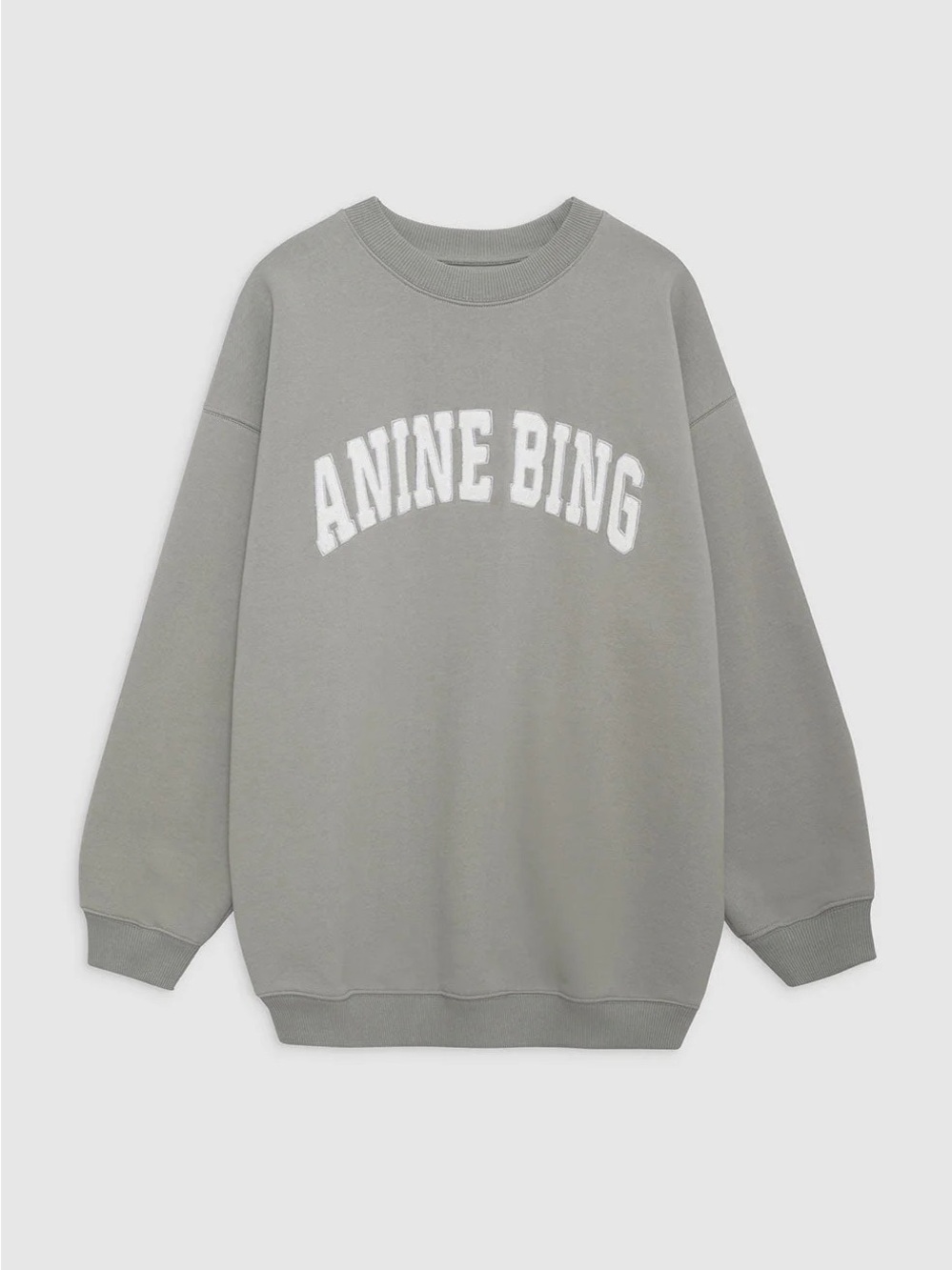 Anine Bing Tyler Storm Grey Crewneck Sweater